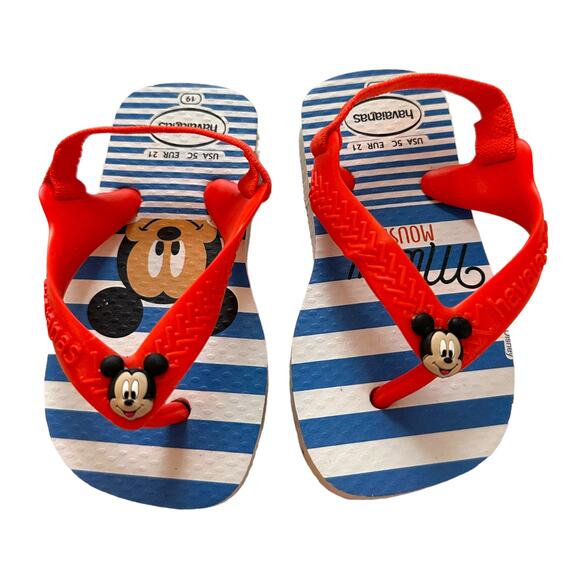 Havaianas Mickey Mouse Flip Flops Baby Thong Sandal Slingback Elastic Sz 5C New - Picture 10 of 11